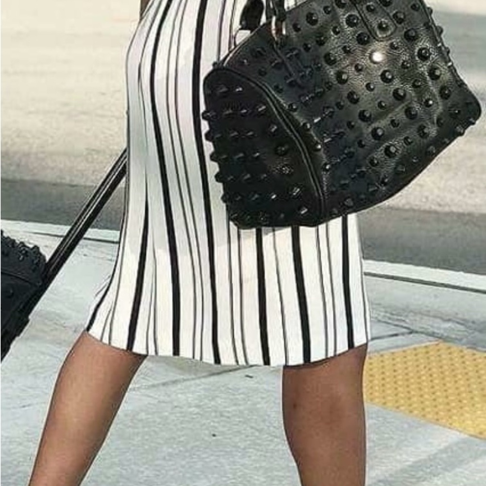 Traci Lynn Black Studded Satchel Bag